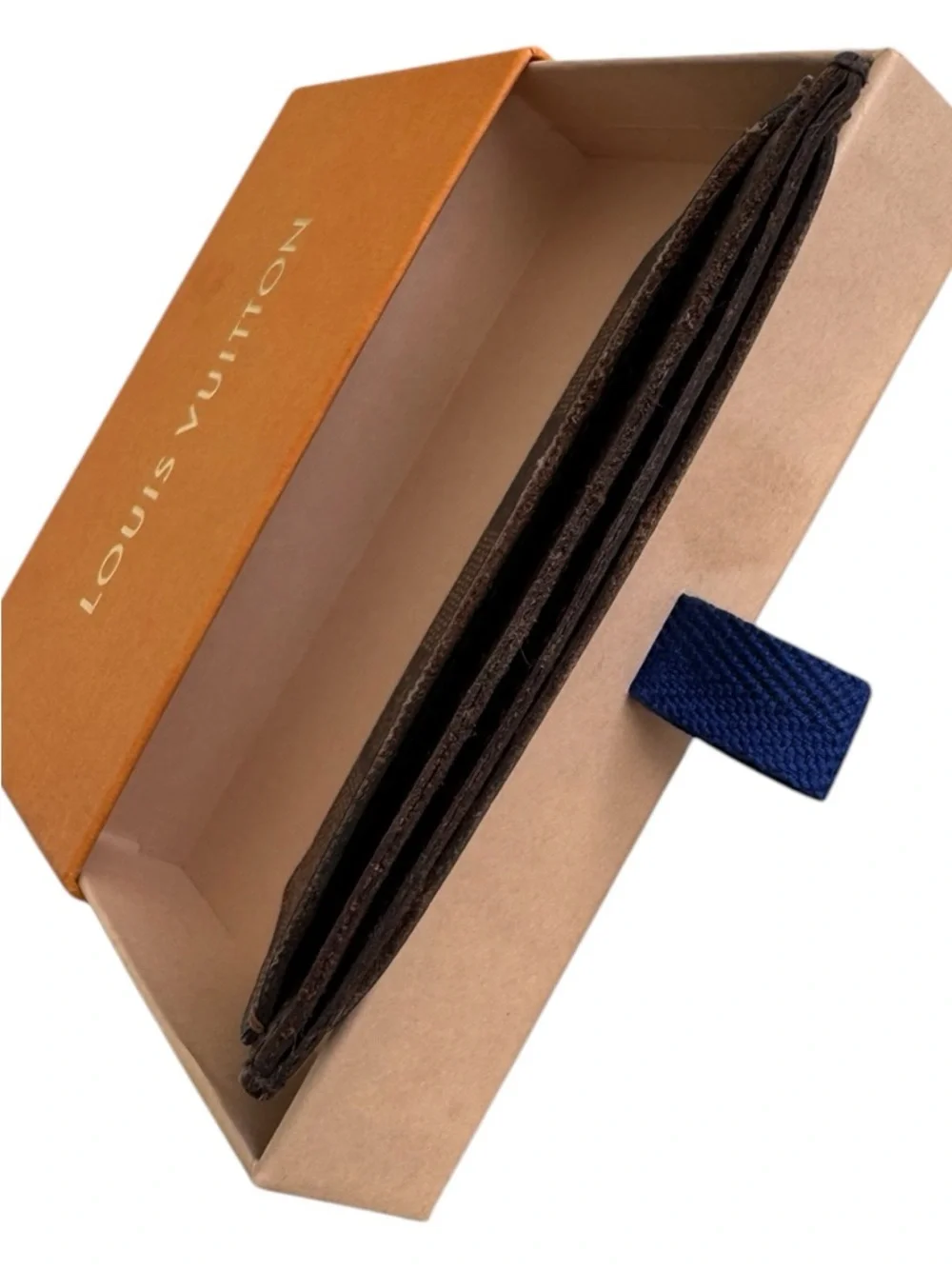 Louis Vuitton Damier Ebene Card Holder Wallet Brown Checkered Authentic - Picture 6 of 10